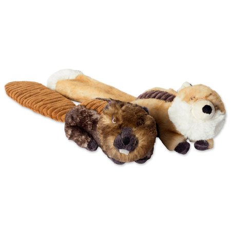 MANSBESTFRIEND Beaver & Fox Plush Squeaker Pet Toy - Set of 2 MA2567995